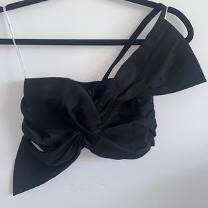 Black XS Lulus one shoulder crop top